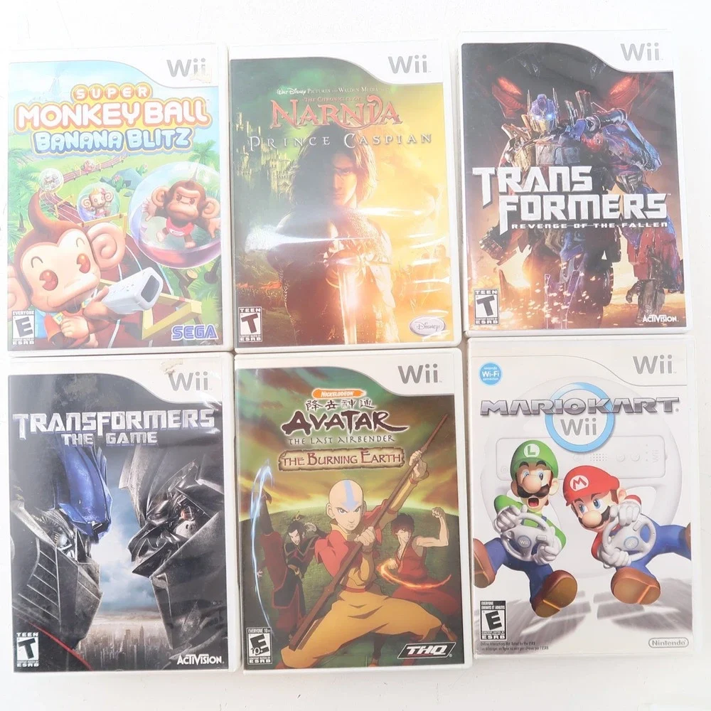 Nintendo Wii Games lot of 24 Narnia Transformers Hulk Avatar Cabalas  lumberjack